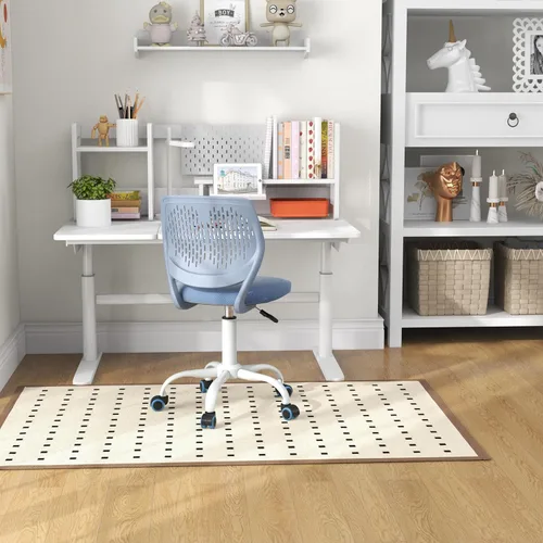Miniatura 9 de MEDIMALL Silla de escritorio para niños, silla de oficina ergonómica azul para niños de 8 a 12 años con soporte lumbar, silla de escritorio