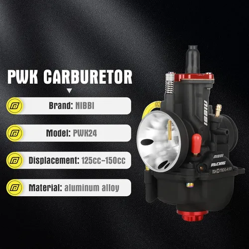 Miniatura 2 de NIBBI Carburador PWK de 24 mm con carburador Jets, Compatible con 125 cc-150 cc YAMAHA KAWASAKI SUZUKI Apollo SSR TTR SYM TAOTAO ATV, moto de cross