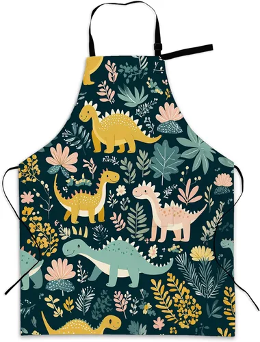 Miniatura 17 de Delantal de cocina con bolsillo, cuello ajustable impermeable y lazos largos, delantal de cocina para hornear, jardinería, pintura para mujer Retro