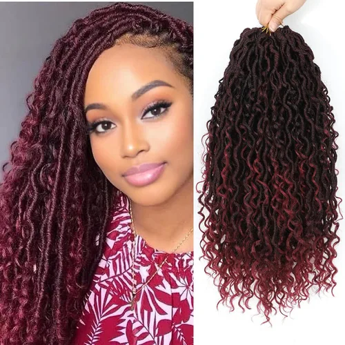 Miniatura 7 de Alicoco Goddess Locs Cabello de Ganchillo 12 Pulgadas 8 Paquetes Rastas Sintéticas de Ganchillo Para Mujeres Rastas Suaves Boho Pre-enrolladas River
