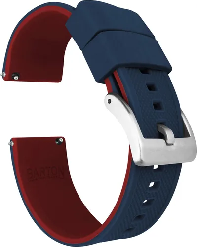 BARTON Elite - Correas de silicona para reloj, liberación rápida, hebilla de acero inoxidable negra o gris, diferentes colores de correa, medidas de