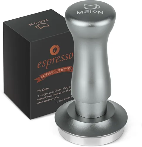 Miniatura 8 de MEION Espresso Tamper - Manipulador de café de 1.929 in, calibrado de doble resorte con base de acero inoxidable, viene con almohadilla de Negro