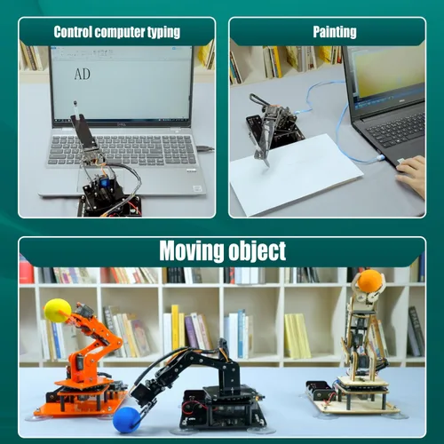 Miniatura 3 de Adeept 5DOF Kit de brazo robótico compatible con Arduino IDE, programable DIY Codificación STEM Educativo 5 Axis Build Robot Arm, Kit de inicio