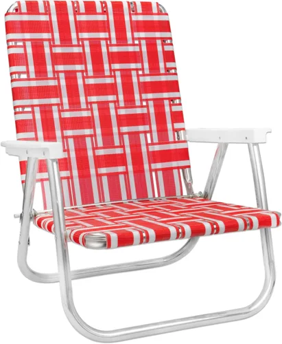 Miniatura 15 de Silla de césped USA plegable de aluminio para patio al aire libre Sillas con correas resistentes para camping, deportes, playa, jardín