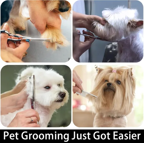 Miniatura 3 de Tijeras de Peluquería para Perros con Punta Redonda de Seguridad, Kit de Tijeras de Peluquería para Mascotas, Tijeras para Perros para Peluquería