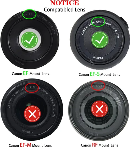 Miniatura 3 de Tapa del cuerpo y tapa trasera de lente para cámara Canon EOS EF EF-S en T7 T6 90D 80D 77D 70D 60D 5Ds 1DX 5D 7D / 6D Mark II III 200D Rebel SL3 SL2