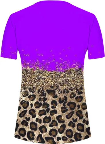 Miniatura 5 de Blusas largas con cuello en V para mujer, con estampado floral, ajuste holgado, manga corta, otoño y verano, 2024, a la moda, Y2K