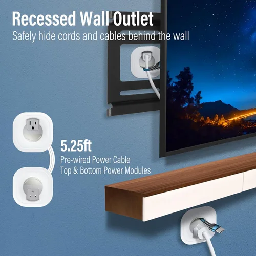 Miniatura 4 de Kit de organización de cables en la pared, ocultador de cables de TV para TV montado en la pared, ocultar cables de TV para montaje en pared, kit