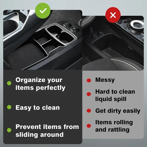 Miniatura 6 de BestEvMod Bandeja organizadora de consola central inferior compatible con Kia EV6 2022-2026, caja de almacenamiento de accesorios interiores