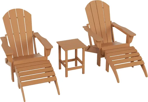 Miniatura 56 de WestinTrends Reposapiés otomano Adirondack para patio al aire libre, taburete de madera de polietileno para todo tipo de clima, ampliamente Azul