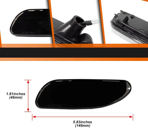Miniatura 3 de ADIIL Kit de luz de marcador lateral de parachoques delantero blanco con lente ahumada, compatible con Mercedes-Benz W203 Clase C 2001-2007, Lente
