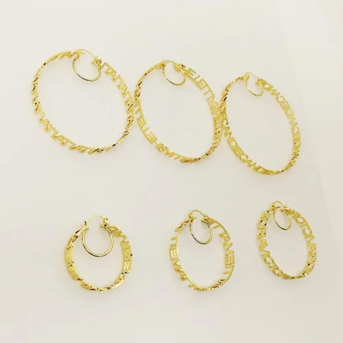 Miniatura 6 de Aretes de oro personalizados con nombre para mujeres y niñas, joyería de moda, aretes personalizados, regalo para amigos
