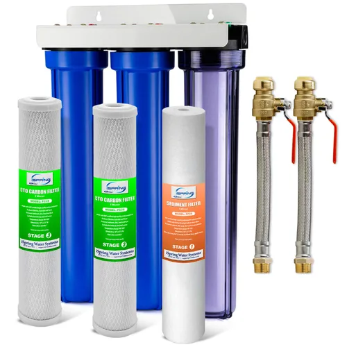 Miniatura 9 de iSpring WCB32O+AHPF12MNPT12X2 Sistema de filtro de agua para toda la casa, reduce hasta un 99% de cloro, sedimentos, sabor, olor, sistema de Sistema