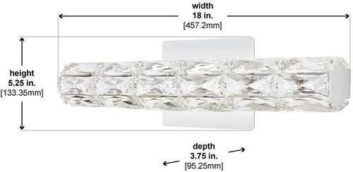 Miniatura 7 de Keighley - Barra de luz LED de cristal cromado de 18 pulgadas