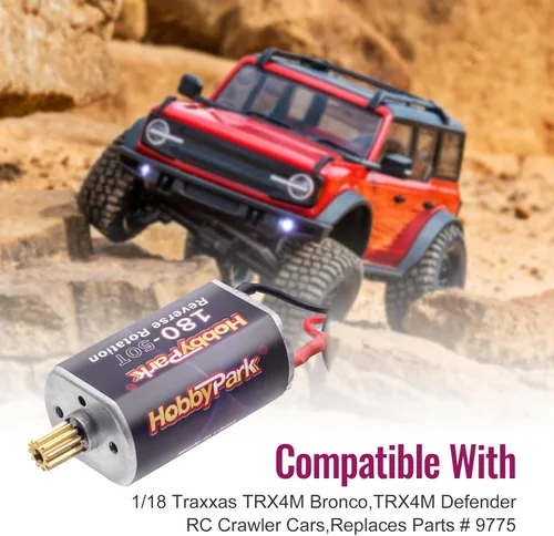 Miniatura 5 de HobbyPark Motor cepillado de alto par 180 50T con engranaje de piñón 11T para Traxxas TRX4M actualizaciones 1/18 RC Crawler Car Aceessories