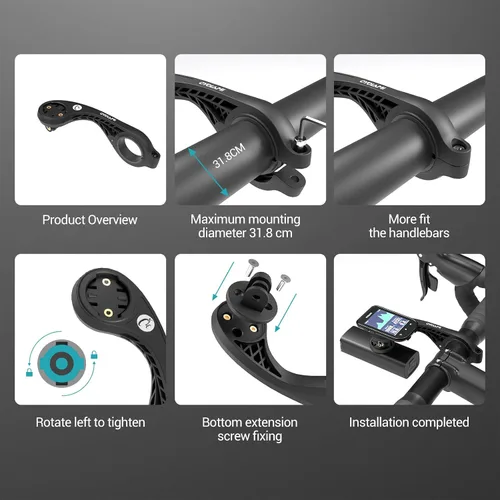 Miniatura 5 de S2 Montura frontal compatible con Garmin Edge, XOSS, iGPSPORT - Manillar de bicicleta de 1.25"/ 31.8mm