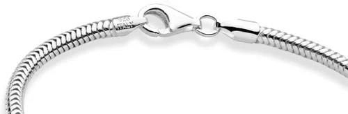 Miniatura 2 de Miabella Solid 925 Sterling Silver Italian 3mm Snake Chain Bracelet for Women Men Teen Girls Charm Bracelet Made in Italy