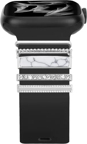 Correas decorativas para anillo compatibles con correas de Apple Watch de 1.496 pulgadas, 1.575 pulgadas, 1.614 pulgadas, 1.654 pulgadas, 1.732