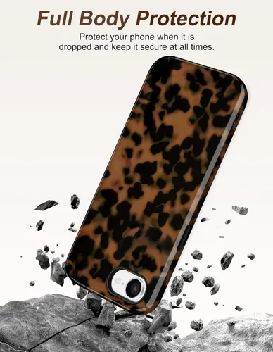 Miniatura 3 de Jusy Compatible con MagSafe Brown Tortoise Shell Print Phone Case para iPhone 7/8/SE, funda protectora magnética de lujo de TPU suave