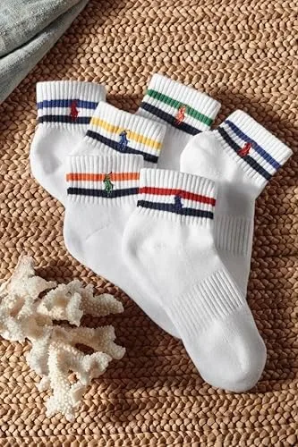 Miniatura 5 de POLO RALPH LAUREN mens Athletic Performance Cotton Ankle Socks - 6 Pair Pack - Moisture Wicking Mesh