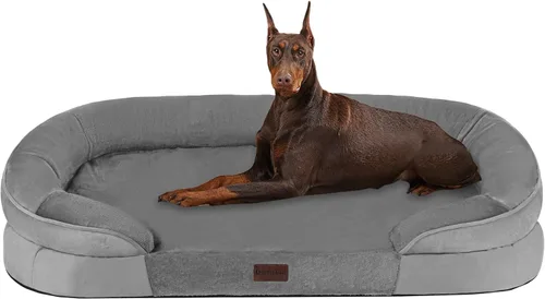 Miniatura 13 de Dwanton - Cama ortopédica para perros medianos con espuma de memoria con gel, sofá impermeable para perros, cama lavable para mascotas con cojín