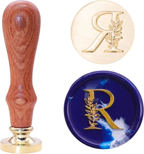 Miniatura 17 de SWANGSA Kit de Sello de Cera con Inicial del Alfabeto H, Sello de Sellado de Letras con Hojas Botánicas Elegantes Vintage con Perlas de Cera