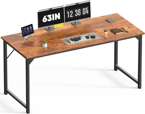 Miniatura 19 de DUMOS Escritorio pequeño para computadora de 31 pulgadas para oficina en casa, escritorios de juegos para dormitorio, mesa de trabajo de estudio