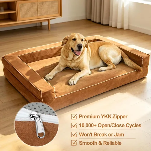 Miniatura 7 de Cama ortopédica grande para perros – Cama para mascotas de espuma viscoelástica sólida de 5 pulgadas para alivio de la artritis y displasia de Mocca
