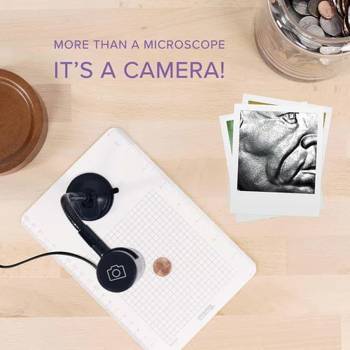 Miniatura 4 de Plugable - Microscopio digital USB 250x, cámara micro de 2 Mpx con brazo flexible y soporte - Microscopio USB y USB-C portátil, compatible