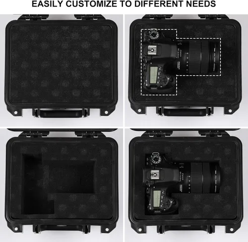 Miniatura 3 de Mayouko Caja de herramientas portátil con esponja a prueba de golpes, grado impermeable IP67, funda rígida impermeable con inserto de espuma, cardán