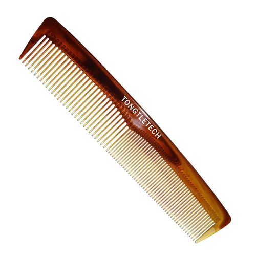 Peine de peluquería profesional Master Barber y Salon Antiestático Resistente al Calor Peine Fuerte y Duradero, Dientes Medianos y Finos en Ámbar