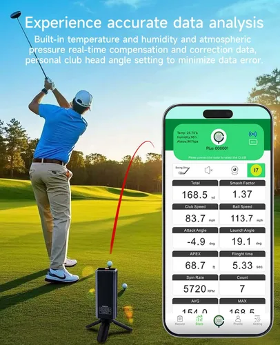 Miniatura 3 de Monitor de lanzamiento de golf portátil Pro X1 Plus, simuladores para hogar y entrenamiento, monitor de lanzamiento móvil para análisis de swing