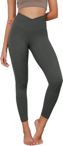 ODODOS Leggings de yoga de cintura cruzada para mujer con bolsillo interior, 232528 pulgadas, pantalones de yoga para entrenamiento cruzado