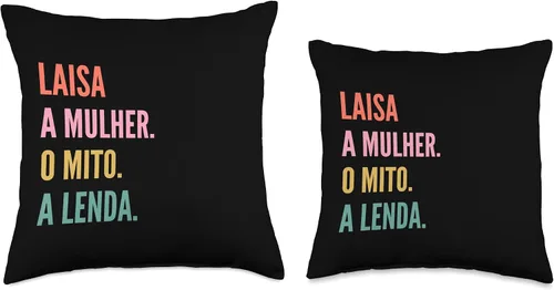Miniatura 3 de Divertido diseño portugués de nombre - Laisa Throw Pillow