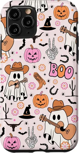 Miniatura 29 de Spooky Ghost Cowboy Cute Halloween Boo Western Retro Pastel Case for iPhone 17