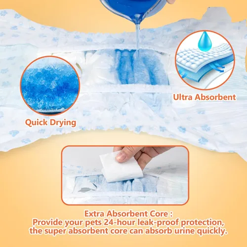 Miniatura 4 de Pet Soft, pañales desechables para mascotas, perros, cachorros, 12 unidades, 72 pañales, XXS- XL