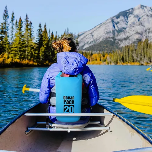 Miniatura 6 de Dry Bag impermeable para mujeres y hombres, 20L enrollada, ligera, bolsa de almacenamiento en seco con funda para teléfono para viajes, natación