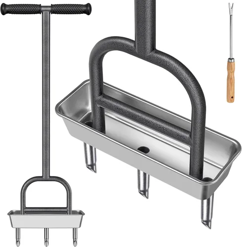 Miniatura 12 de Dolibest Aireador de césped con núcleo de perforación, herramienta de aireación manual de césped con 4 núcleos y enchufe de acero inoxidable con A