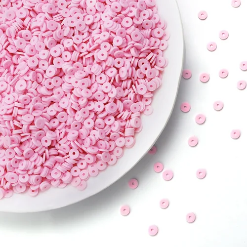 Miniatura 4 de 1000 cuentas Heishi de arcilla polimérica rosa para hacer joyas, pulseras, collares de 0.236 in