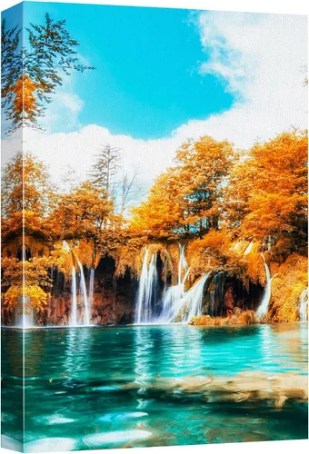 Miniatura 42 de wall26 Lienzo impreso para pared, cascada de montaña islandesa al anochecer, naturaleza, desierto, fotografía, realismo, paisaje decorativo