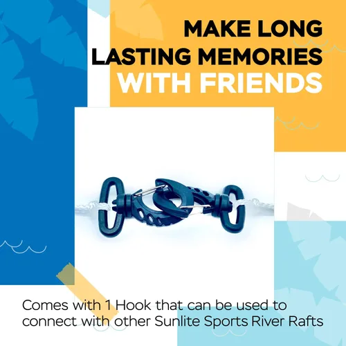Miniatura 7 de Sunlite Sports Balsa de río inflable para 2 personas, flotador de agua para descansar sobre el lago y el río, tubo de agua al aire libre, diversión