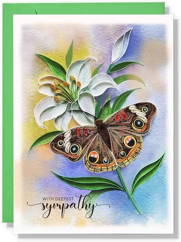Tarjeta de simpatía bufterly, simpatía animal, pensando en ti para todas las ocasiones, tarjeta de pluma de animales para él, ella, amiga (Buffterly)