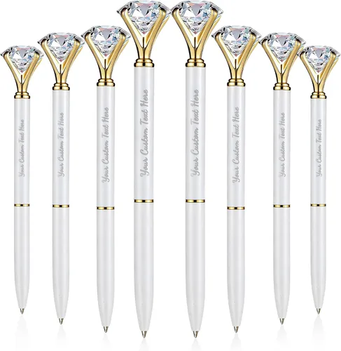 Miniatura 15 de Personalizado 20 Piezas Big Diamond Pen Rhinestones Crystal Metal Bolígrafo Promocional Tinta Negra