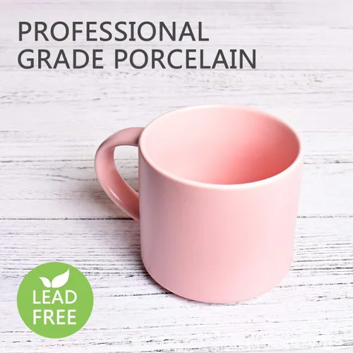 Miniatura 3 de Bosmarlin Taza de café de cerámica mate para oficina y hogar, 13 onzas, apta para lavavajillas y microondas (rosa, 1)
