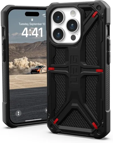 Miniatura 10 de URBAN ARMOR GEAR UAG Funda [versión actualizada] compatible con iPhone 15 Pro de 6.1 pulgadas, fibra de carbono Monarca, resistente, resistente