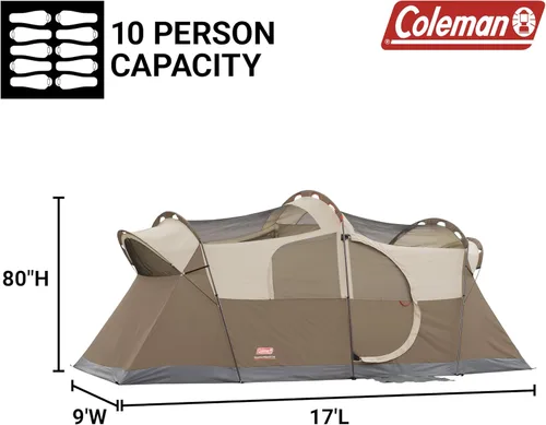 Miniatura 3 de Coleman WeatherMaster Camping Tent with Rainfly & Room Divider, Spacious Weatherproof Family Tent with Carry Bag
