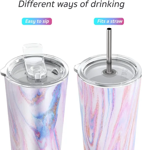 Miniatura 2 de THILY Vaso de café de acero inoxidable de 26 onzas, taza de viaje con triple aislamiento con tapa a prueba de salpicaduras, para bebidas heladas