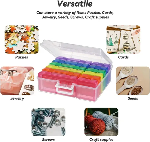 Miniatura 5 de Caja de almacenamiento de plástico para artes y manualidades, cajas de almacenamiento y organizadores con organizadores de caja de almacenamiento