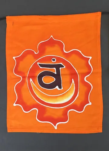 Miniatura 4 de Bandera tibetana de oración de chakras para colgar en la pared, decoración de meditación de yoga con 7 chakras, pintada con batik, tamaño XLG