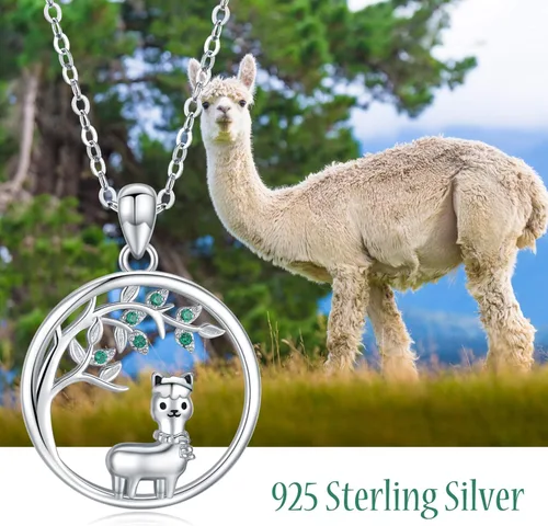 Miniatura 3 de JUSTKIDSTOY Collar con colgante de árbol de la vida, diseño de mariquitaunicorniolama, plata de ley 925, joyería de animales lindos regalos